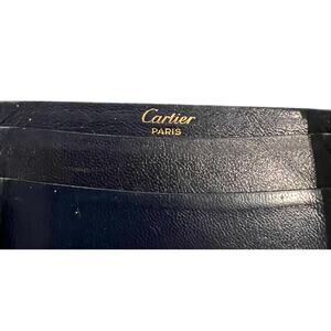 Cartier Genuine Black Leather Credit Card Wallet Vintage